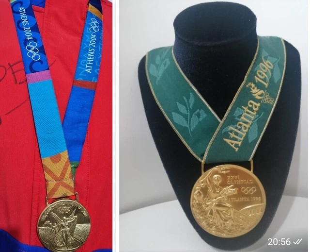 Medals gold olympic games Atlanta 1996 Athens 2004 Authentic players Medals gold olympic games Atlanta 1996 Athens 2004 Authentic players