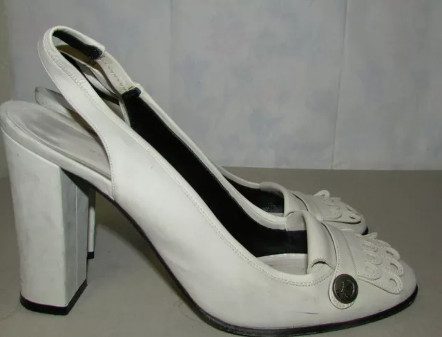 Marc by Marc Jacobs cream leather slingback shoes 40 / 9 made in italy