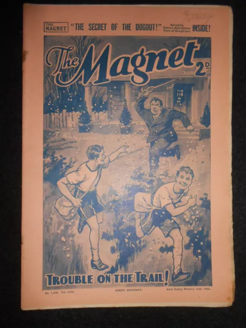 The Magnet; Billy Bunter's Own Paper - WWII Era Boy's Comic - February 10th 1940