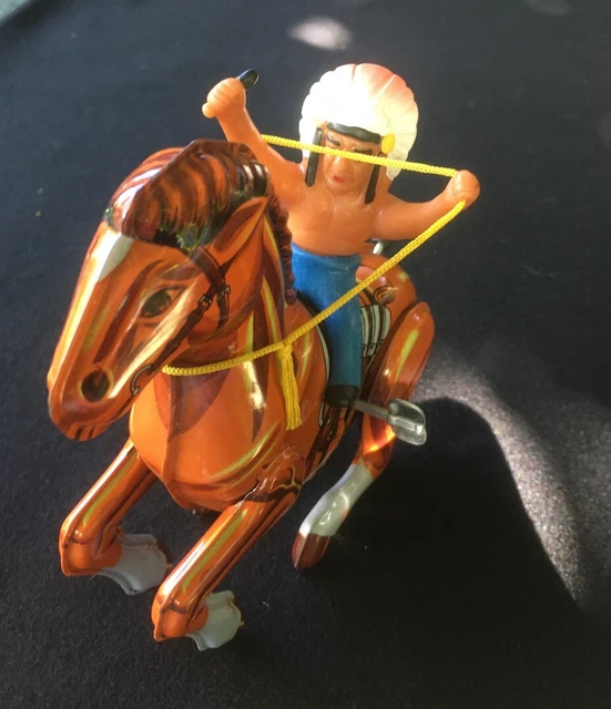 Jouet Ancien En Tôle – Cheval Mécanique – Voiture Enfant Vintage