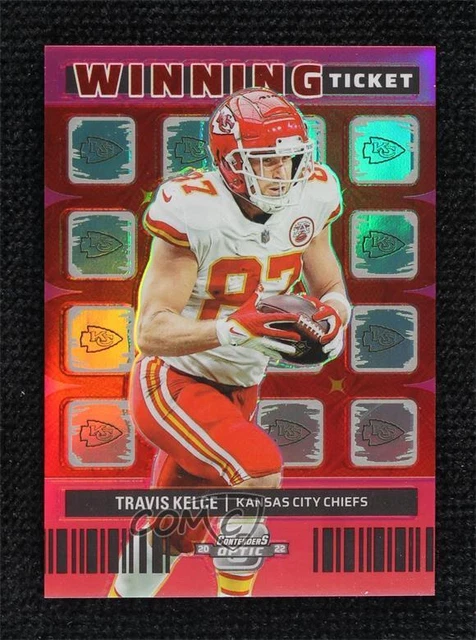 2022 Panini Contenders Optic Winning Tickets Pink Prizm 72/75 Travis Kelce #WT-9