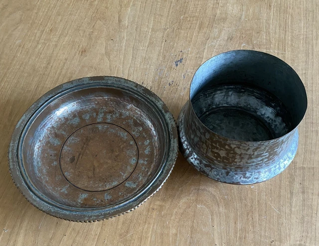 plateau et cache pot en cuivre massif Ottoman XIXe siècle