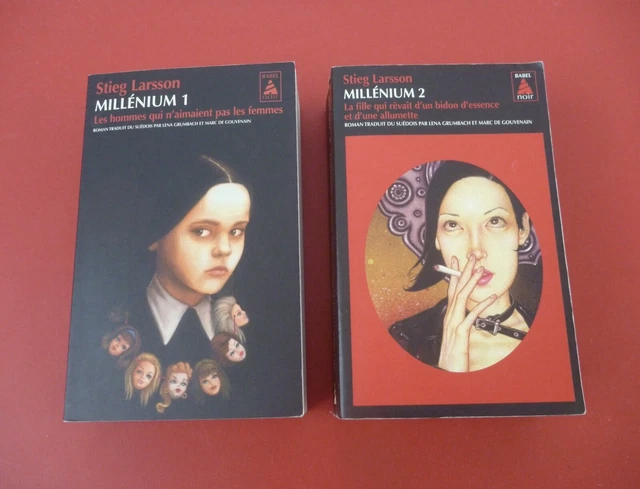 LOT 2 livres MILLENIUM Tome 1 + 2 Stieg Larsson Babel noir Policier - TBE