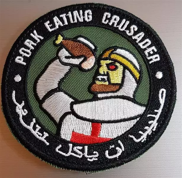 Pork Eating Crusader Oliv Us Army Isaf Tactical Morale  Aufnäher Klett Patch Air