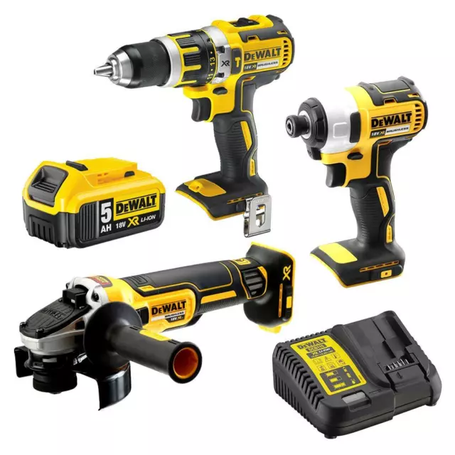 Bosch Home & Garden 18V 4 Piece Combo Kit: Brushless Hammer/Drill Driver,  Impact Driver, Circular Saw, Angle Grinder, 2.5Ah Battery, 4.0Ah Battery  and