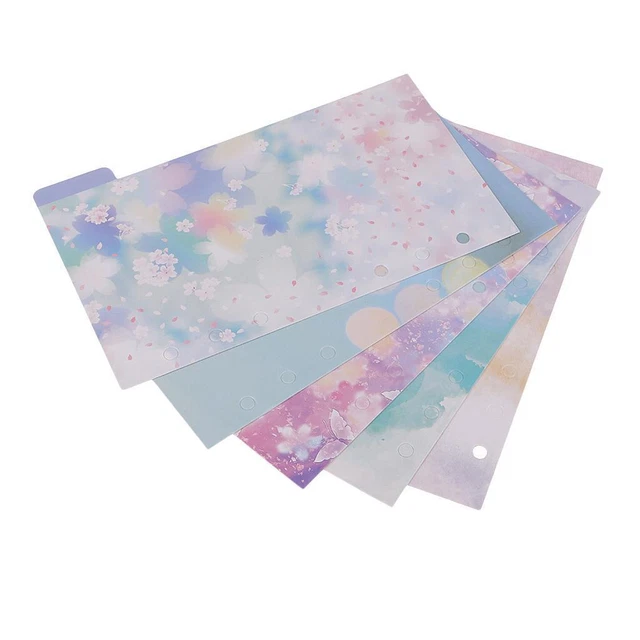 5x a6 motif floral à onglets pour index de scrapbook index couleurs froides