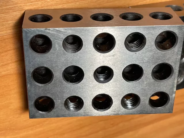 Precision Set-up Blocks, 1-2-3 inches, 23 holes, 5 holes tapped 3/8-16