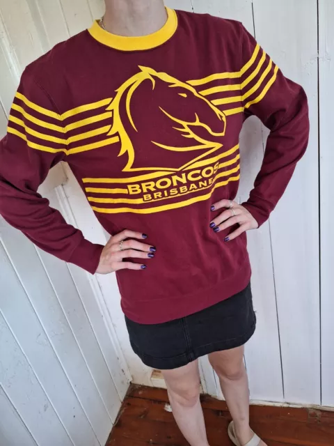 NRL Rugby League Youths Kids Jersey Jumper Size 16 Broncos Brisbane Long Sleeve