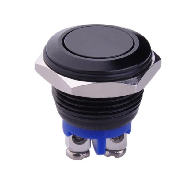 Interruttore Momentaneo LED Mini Rotondo Senza Blocco Pulsante Bottoni Metallo