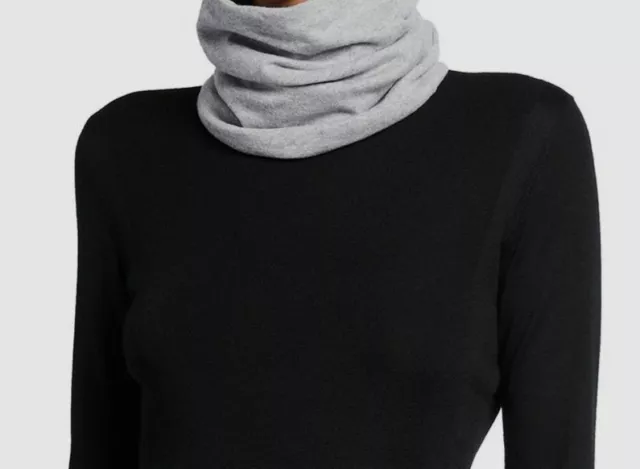 $250 St. John Collection Women's Gray Wool-Cashmere Snood Scarf Wrap Size OS