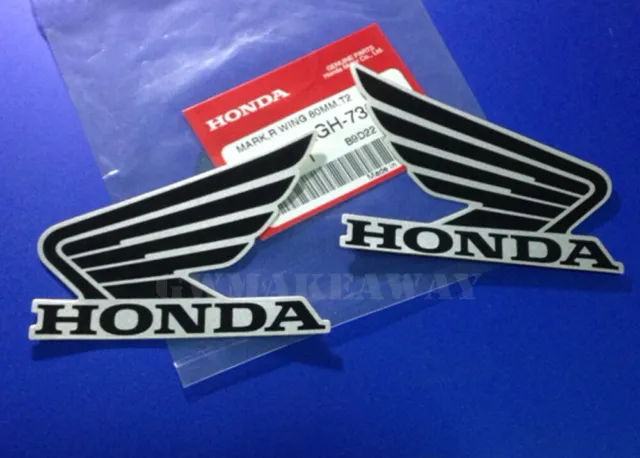 Honda wing Logo Vinyl Decal Gas Tank Car Sticker Motorcycle 80MM Black Silver