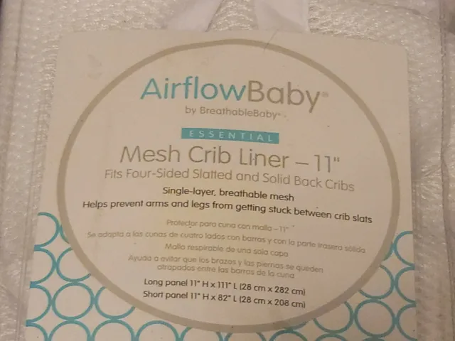Mesh Baby Crib Liner 11" New without tags