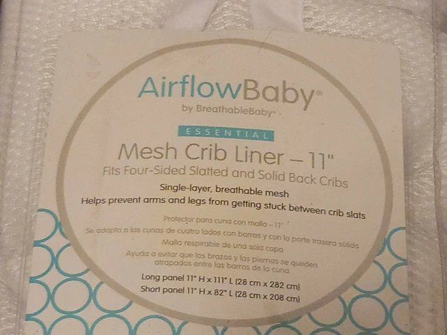 Mesh Baby Crib Liner 11" New without tags