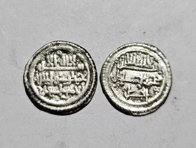 Almoravides Lot De 2 Quirates Monnaies En Argent Ali Ibn Yusuf & Ishaq Ibn Ali