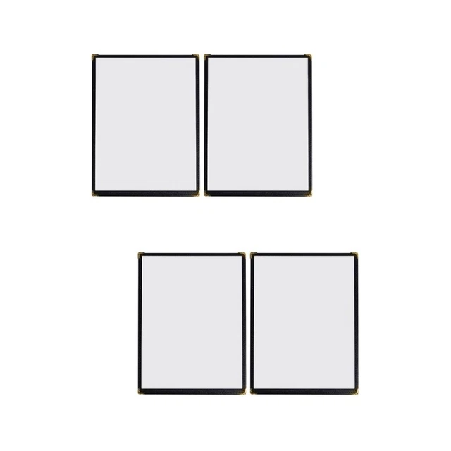 4 Pcs Menu Clear Recipe Book Double- Sided Cover Sleeves