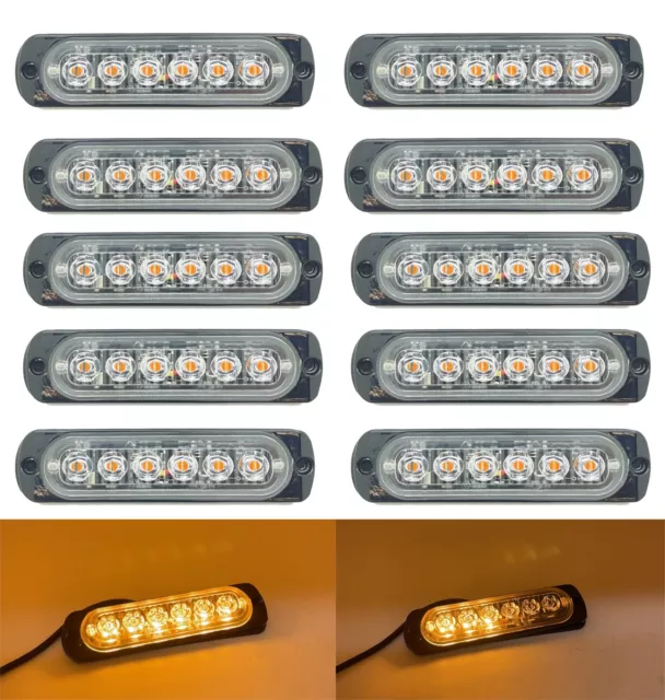 10 X Amber / Yellow Danger Emergency Flashing LED Emergency Lights Utility Truck