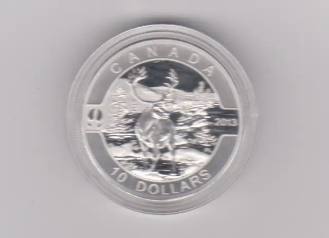 2013 Canada $10 Fine Silver - The Caribou