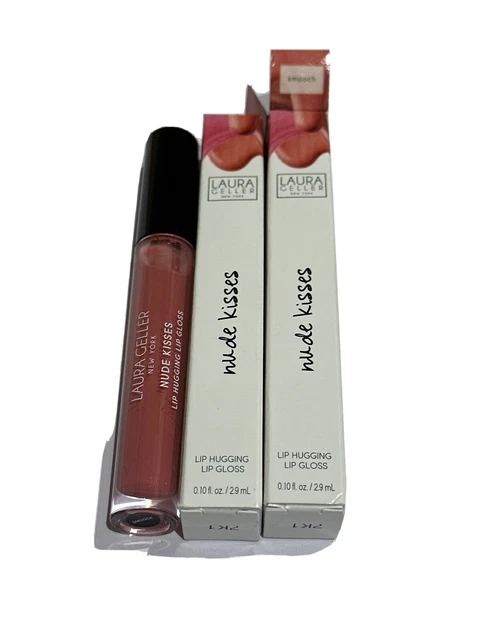 2 × Laura Geller Nude Kisses Lip Gloss Smooch 2.9ml Brand New