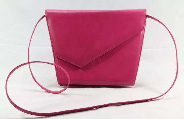 Sac en cuir rose Vintage " Jacques Vert " pochette et bandoulière