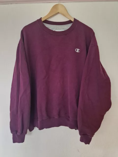 Authentic Mens Champion Eco Vintage  Purple Sweatshirt with Embroidered Logo XL