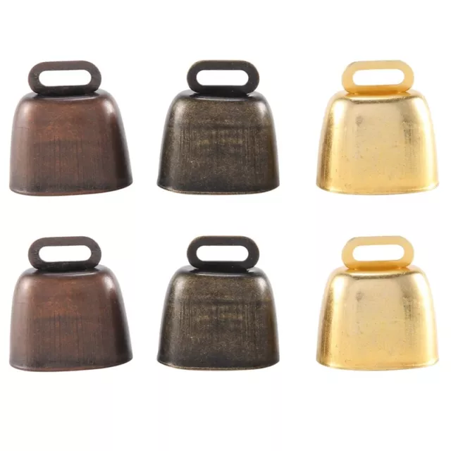 6 Pieces Cow Horse Sheep Grazing Small Brass Bells Cowbell Retro Bell for4374