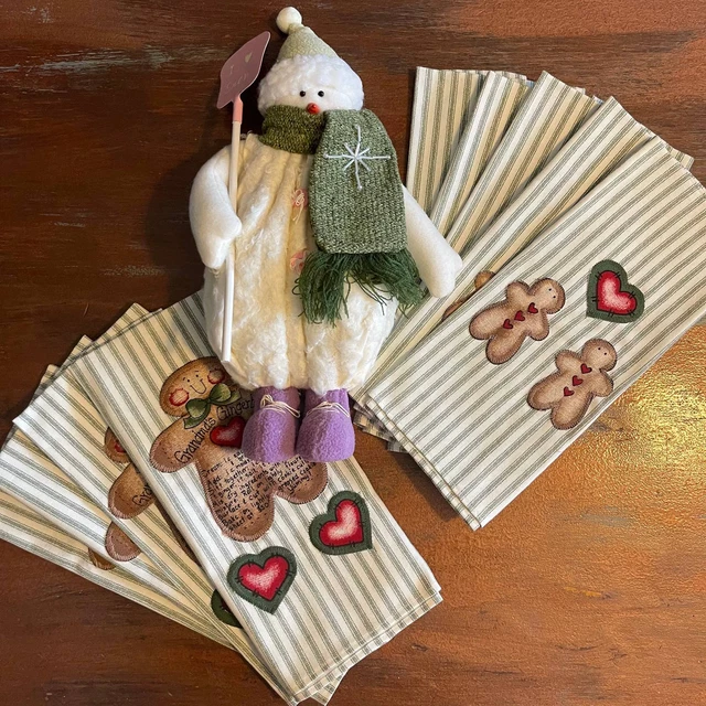 Nuevo con etiquetas paquete de Navidad muñeco de nieve y 9 paños de plato de Navidad