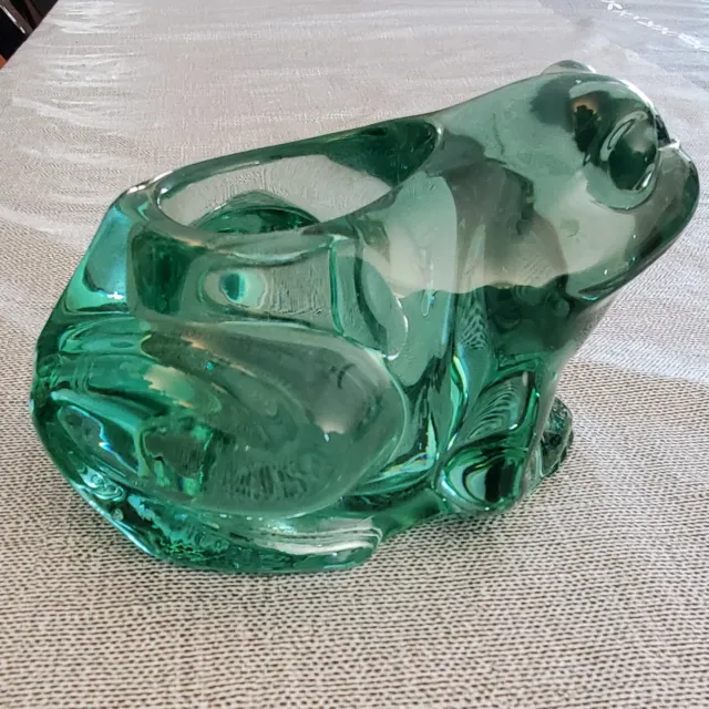  Green Indiana Glass Frog Votive Candle Holder 