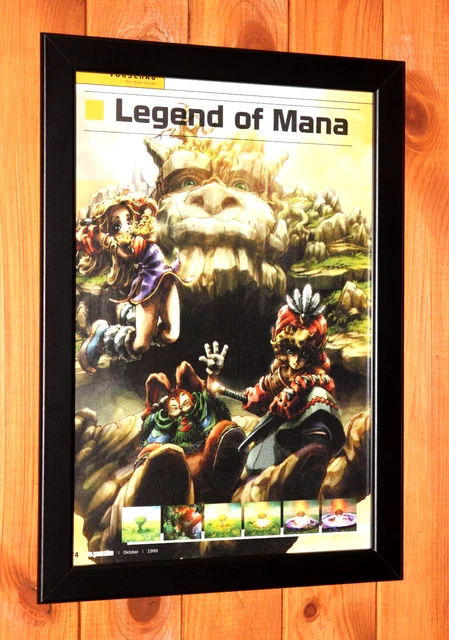 1999 LEGEND OF Mana Square Enix PS1 Vintage Rare Small Promo Poster