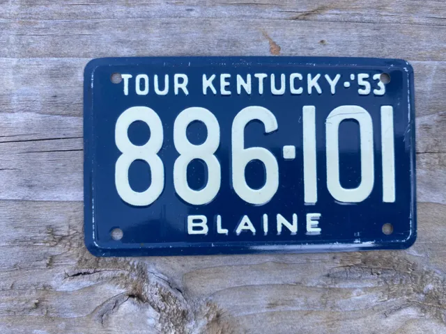 1953 Kentucky￼ ￼Wheaties metal bicycle license plate cereal premium