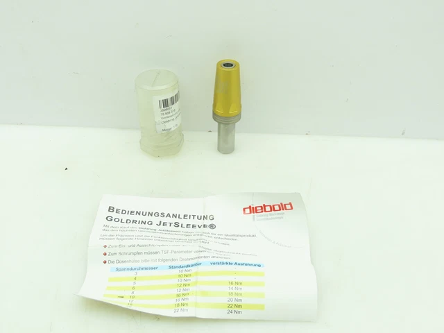 Diebold 75.508.310 Goldring Jetsleeve Shrink Fit Chuck HSK Tool Holder Extension