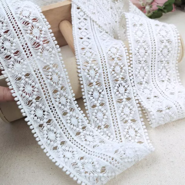1Yard Cotton Crochet Lace Trim Embroidered Ribbon DIY Sewing Wedding Dress Craft 2