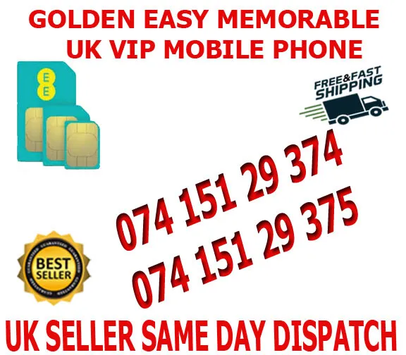 Golden Easy Memorable Uk Vip Mobile Phone Number   Ee Network B 11