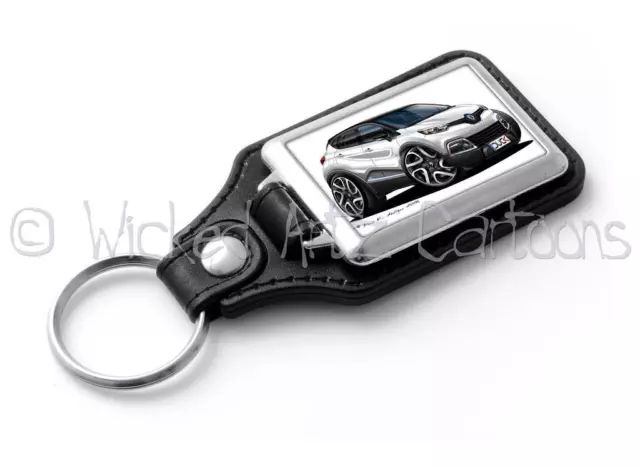 WickedKarz Cartoon Car Art Renault Captur Mini SUV 20 Colours Classic Key Ring