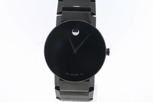 Uomo Movado 0606307 Zaffiro Nero PVD Acciaio Inox Quadrante Nero Orologio