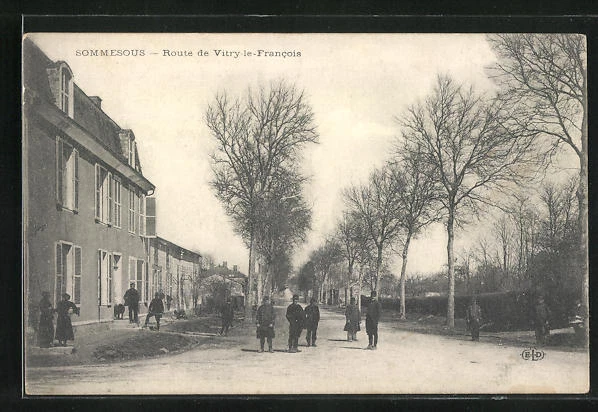 CPA Sommesous, Route de Vitry-le-Francois