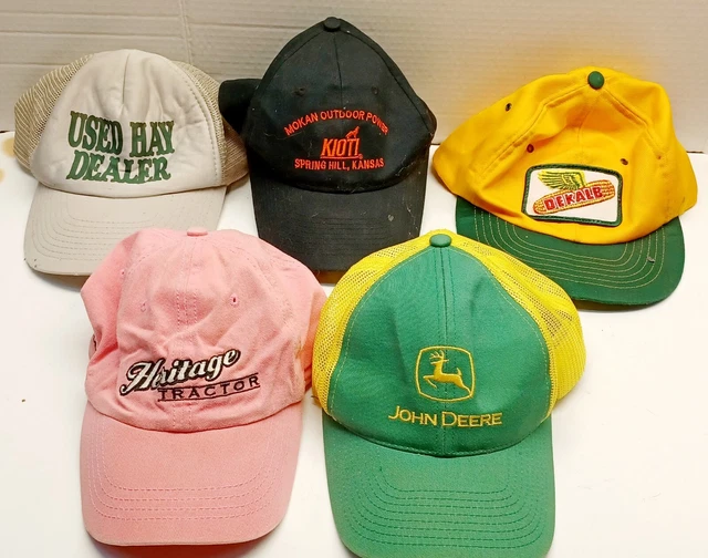 "Used Hay Dealer", Dekalb Deere Kioti Trucker Hat Mesh Caps Patch Farm Feed