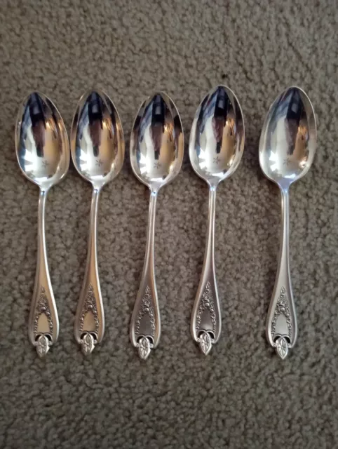 1847 Rogers Bros Old Colony 8.25” Spoons (Set of 5) Silverplate
