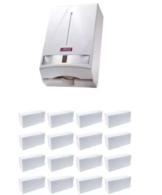 Paper Towel Interleaved slim-liner Interfold 16 Packs and Dispenser startup kit