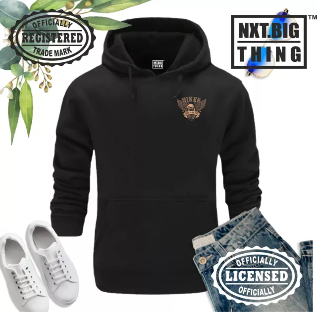 Felpa con cappuccio biker tascabile Born To Be Free Eagle moto regalo moto uomo top