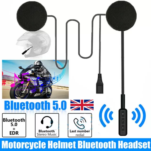 Motorbike Headphones Wireless Bluetooth Motorcycle Helmet Headset Speaker w/ Mic