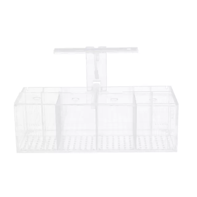 LED Light Aquarium Acrylic 4 Grids Betta Fish Tank Isolation Box with Pump US 3