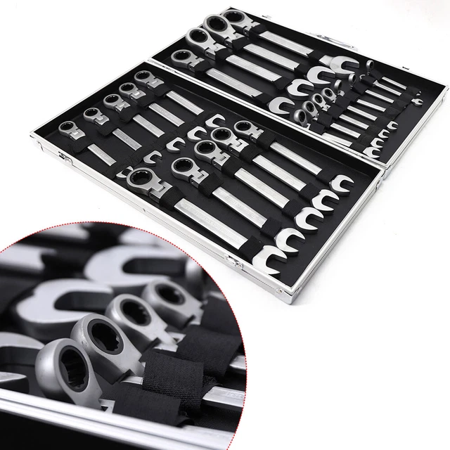 22 pz anello giunto bocca chiave a cricchetto 6-32 mm chiave a forcella set cricchetto