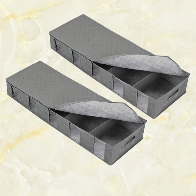 2 Pcs Conteneur À Vêtements Pliable Conteneurs Sous Le Lit Boîte De Rangement