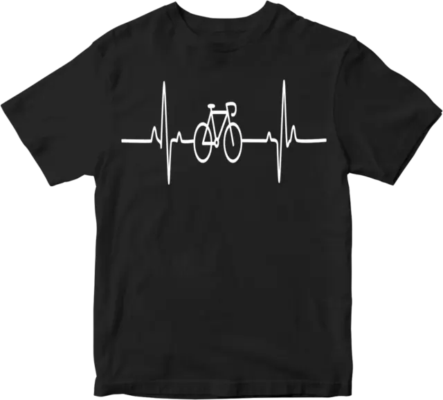 Cycle pulse T-shirt cyclist novelty Heartbeat bicycle sport Racing Gift Tee top