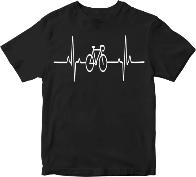 Cycle pulse T-shirt cyclist novelty Heartbeat bicycle sport Racing Gift Tee top