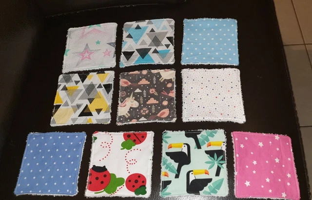 Lot de lingettes démaquillantes lavables et réutilisable, Bébé, éponge de bambou