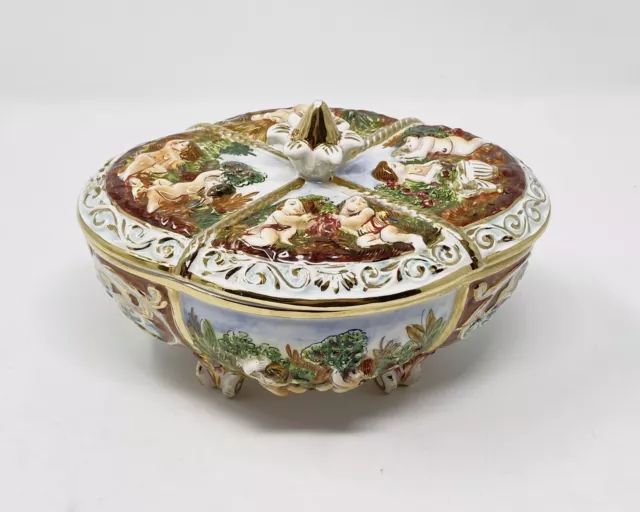 R Capodimonte Italy Fine China Tureen Covered Dish Baroque Handpainted Antique 2