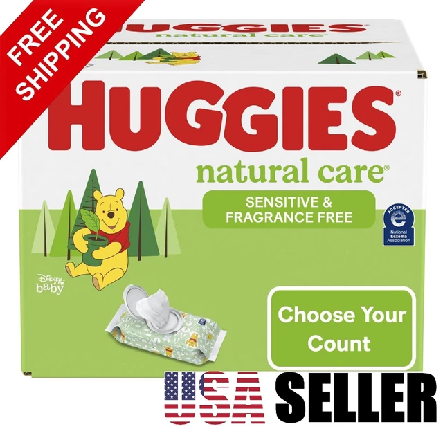 Baby Wipes - Huggies Natural Care Sensitive Baby Wipes Unscented (Options)