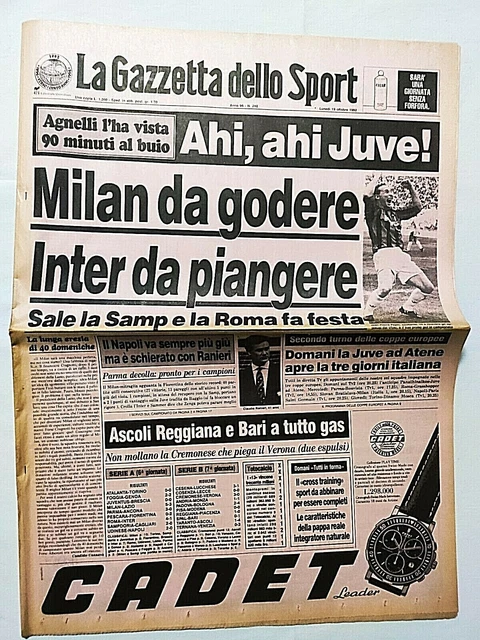 LA GAZZETTA DELLO SPORT N.235 DEL 4 OTTOBRE 1996 - VAI LUCARELLI