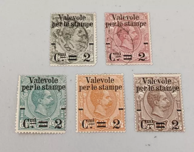 Italy Classic Stamps 1890 Surcharged Parcel Lot Scott #58-63 MH VFU $126+